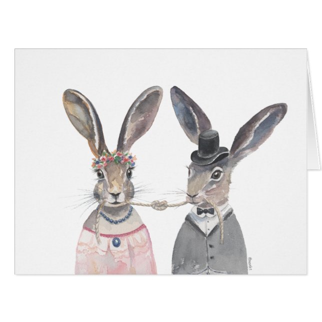 Hochzeitskarte ", die bindet den Knoten " (Vorderseite (Horizontal))