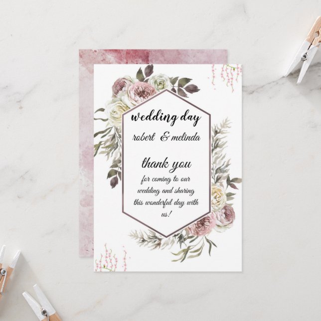 Hochzeitskarte Einladung (Vorderseite/Rückseite Beispiel)