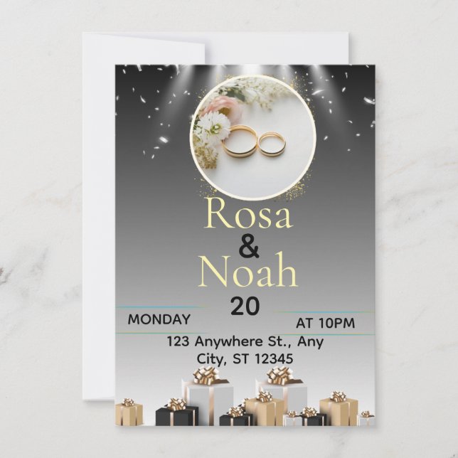 Hochzeitskarte Einladung (Vorderseite)