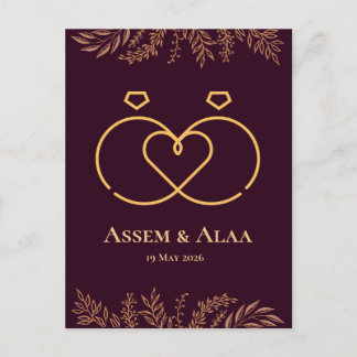 Hochzeitskarte Einladungspostkarte