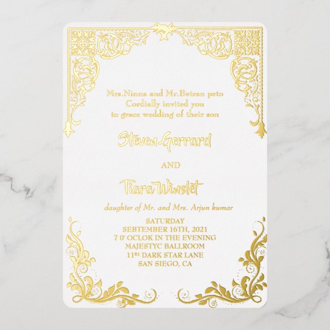 Hochzeitskarte Folieneinladung (Vorderseite)