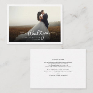 Hochzeitskarte Foto mit handgeschriebenem Dankesch Mitteilungskarte