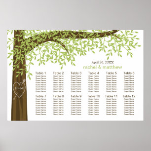 Hochzeitskarte Frühjahr und Sommer Bäume Poster