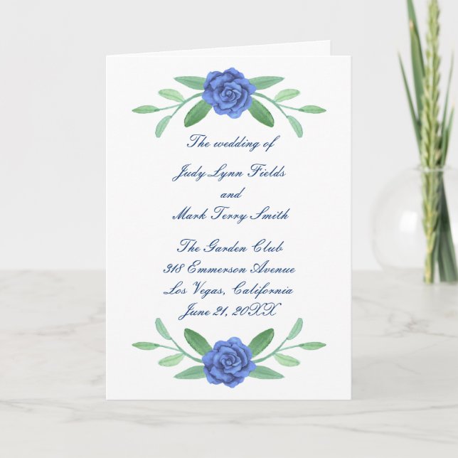 Hochzeitskarte für Blaugrün in Foliage Dankeskarte (Vorderseite)