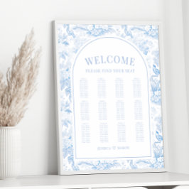 Hochzeitskarte für Blauporzellan Poster