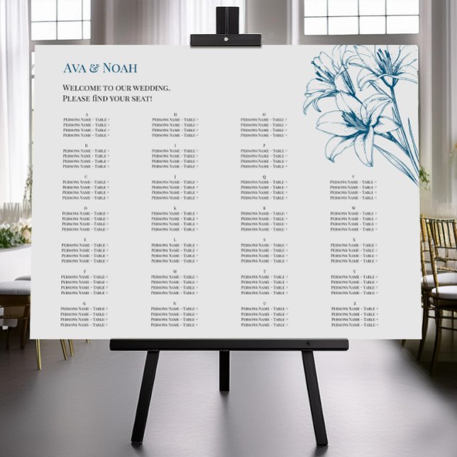 Hochzeitskarte für Blue Lily Kontur Poster (Von Creator hochgeladen)