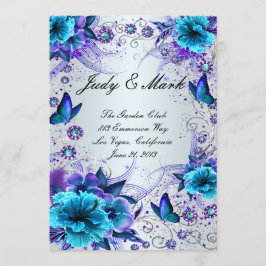 Hochzeitskarte für Blume und Butterfly Menükarte