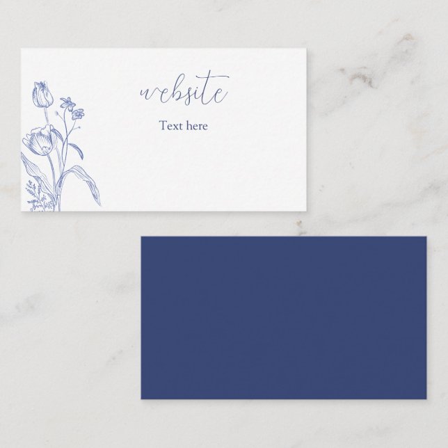 Hochzeitskarte für Blumen Visitenkarte (Vorne/Hinten)