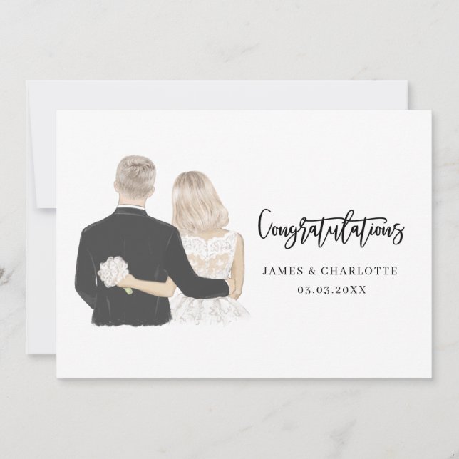 Hochzeitskarte für Braut und Bräutigam (Vorderseite)