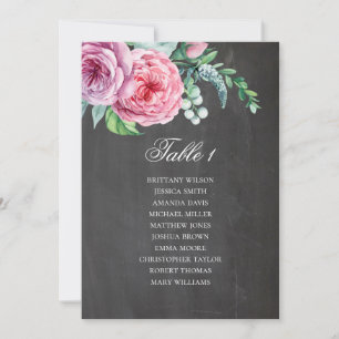 Hochzeitskarte für Chalkboard. Boho-Tabellenplan Einladung