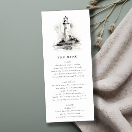Hochzeitskarte für das Schwarz-Weiß-Leuchtturm Einladung