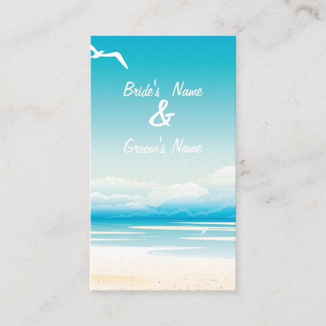 Hochzeitskarte für das Tropical Beach Begleitkarte (Vorderseite)