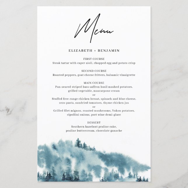 Hochzeitskarte für den Blauwald (Vorderseite)