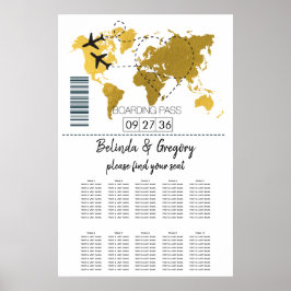 Hochzeitskarte für den Boarding des Zielortes Poster