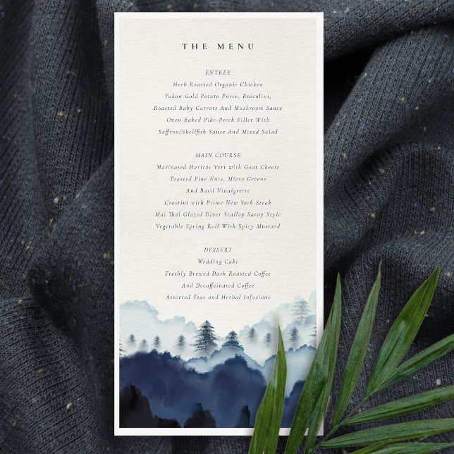 Hochzeitskarte für die blaue Pine Woods Mountains Dankeskarte (Von Creator hochgeladen)