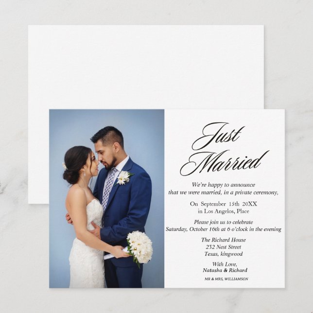 Hochzeitskarte für die Party Einladung (Vorne/Hinten)