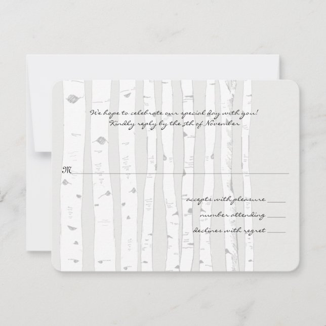 Hochzeitskarte für die Silberwolke RSVP Karte (Vorderseite)