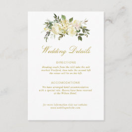Hochzeitskarte für Elfenbein Begleitkarte