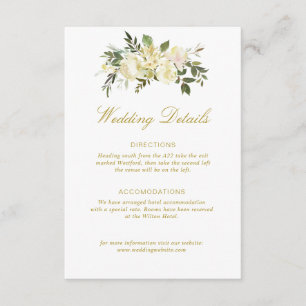 Hochzeitskarte für Elfenbein Begleitkarte