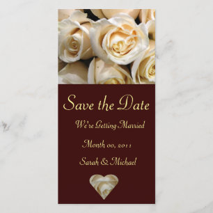 Hochzeitskarte für Elfenbein-Rose Save The Date