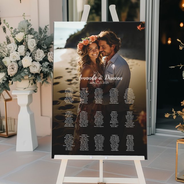 Hochzeitskarte für Fotos, elegant 15 Tische Poster (Von Creator hochgeladen)
