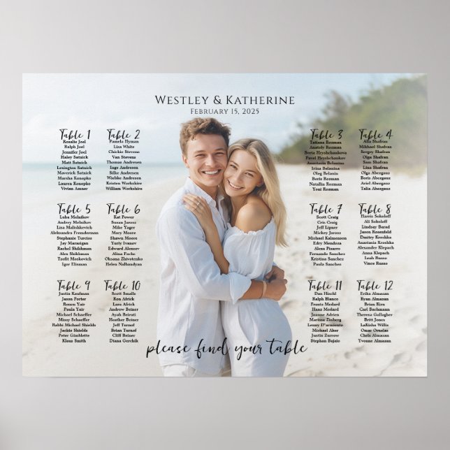 Hochzeitskarte für Fotos, modern Poster (Vorne)