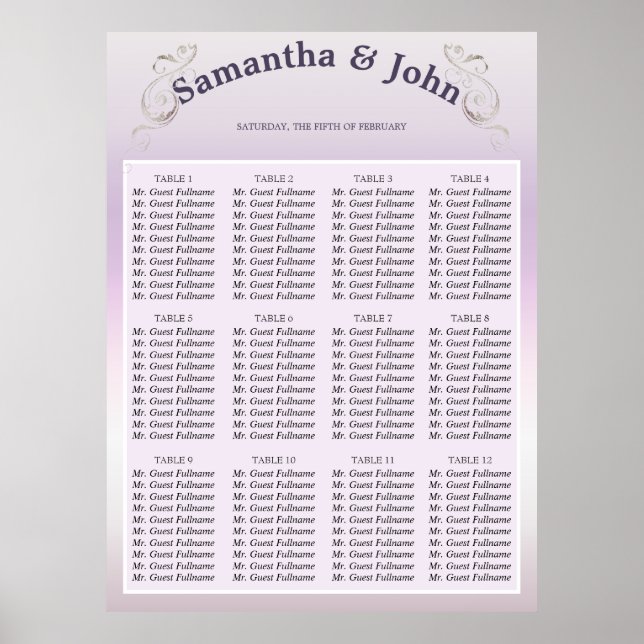 Hochzeitskarte für frische Lavendel Poster (Vorne)