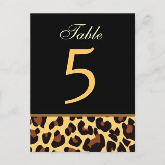 Hochzeitskarte für Gold und Black Leopard - Tischn Postkarte