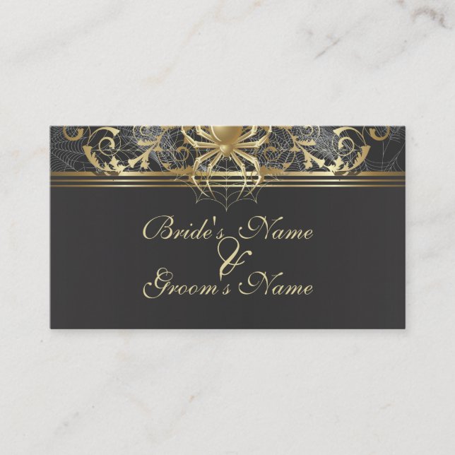 Hochzeitskarte für Golden Spiders Begleitkarte (Vorderseite)