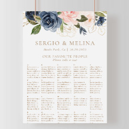 Hochzeitskarte für goldfarbene Rosa Poster