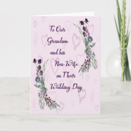 Hochzeitskarte für Grandson & New Ehefrau Lt. Lave Karte
