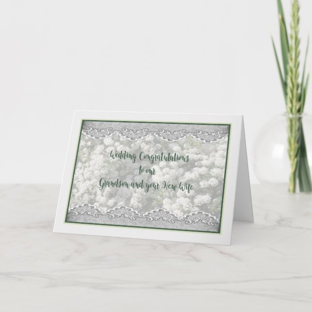 Hochzeitskarte für Grandson und neue Ehefrau Karte (Vorderseite)