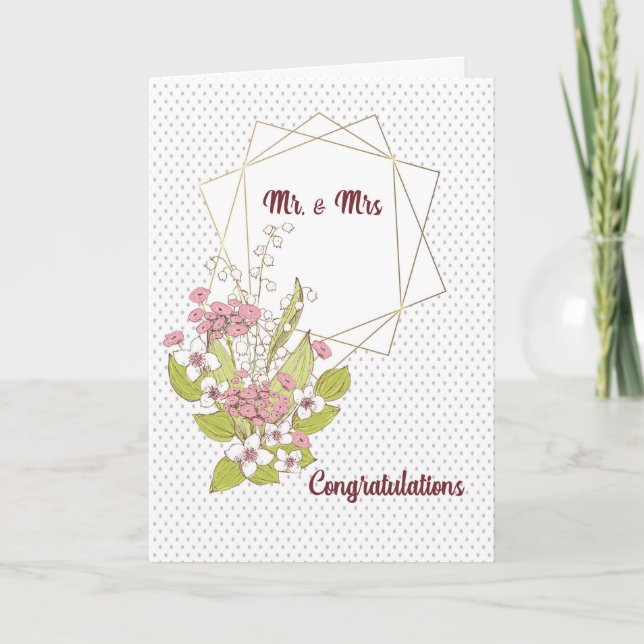 Hochzeitskarte für Herrn & Mrs. Karte (Vorderseite)