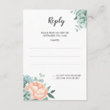 Hochzeitskarte für Hochzeiten mit Peony Succulent 