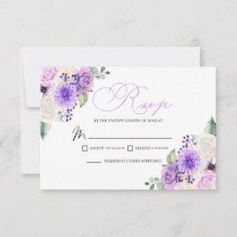 Hochzeitskarte für lila Blumenfrühlings-UAWG RSVP Karte
