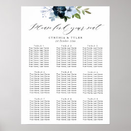 Hochzeitskarte für Marinesoldaten und hellblaue Bl Poster