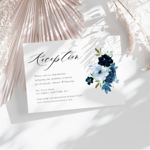Hochzeitskarte für Marinesoldaten und hellblaue Bl RSVP Karte