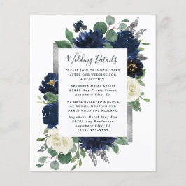 Hochzeitskarte für Navy Blue und Silver Ivory