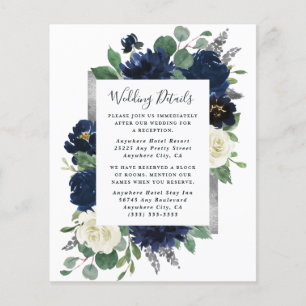 Hochzeitskarte für Navy Blue und Silver Ivory
