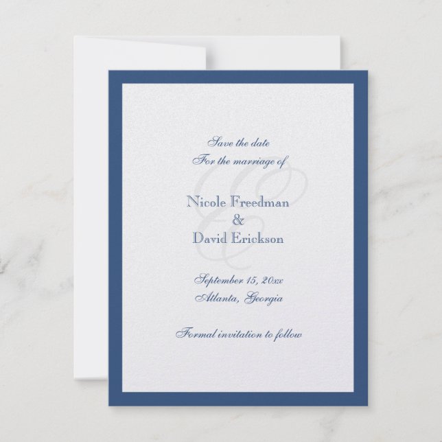 Hochzeitskarte für Navy-Grenze Einladung (Vorderseite)