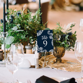 Hochzeitskarte für Navy-Nautical-Octopus-Tischnumm Tischnummer