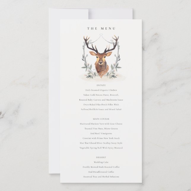 Hochzeitskarte für niedliches Dusky Deer Floral Wa Dankeskarte (Vorderseite)