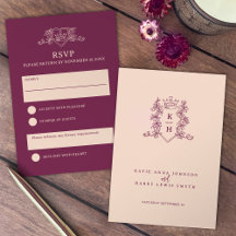 Hochzeitskarte für Pfirsich und Weinkronen