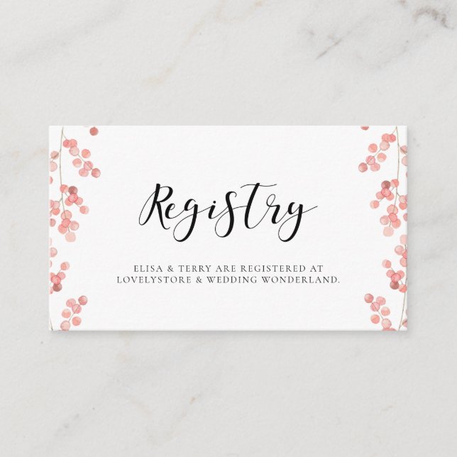 Hochzeitskarte für Rosa Aquarell Begleitkarte (Vorderseite)