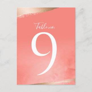 Hochzeitskarte für Rose Gold und Korallenwasser Postkarte