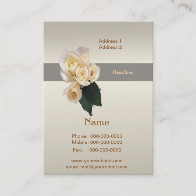 Hochzeitskarte für Rose Visitenkarte (Vorderseite)