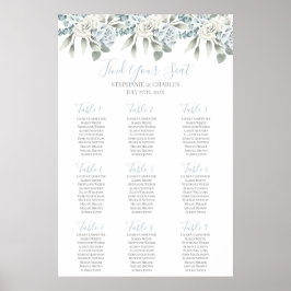 Hochzeitskarte für Rostblauer Blütenblütenblütenbl Poster