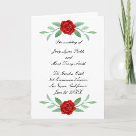 Hochzeitskarte für Rote Blumengrün in Foliage Karte