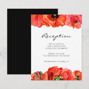 Hochzeitskarte für Rote Mohnblumen Einladung