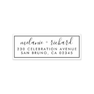 Hochzeitskarte für RSVPs & Dankeschön-Rücksendeadr Gummistempel
